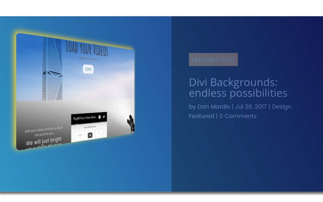 Divi Blog Section, Part II – The Featured Card Post