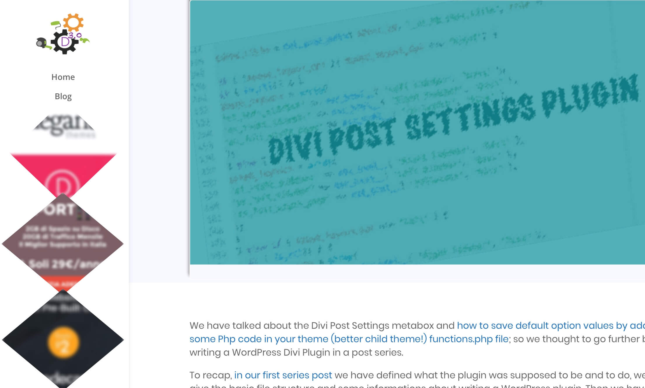 Divi Ads II – Three side rumble-shaped Ads on Blog Posts